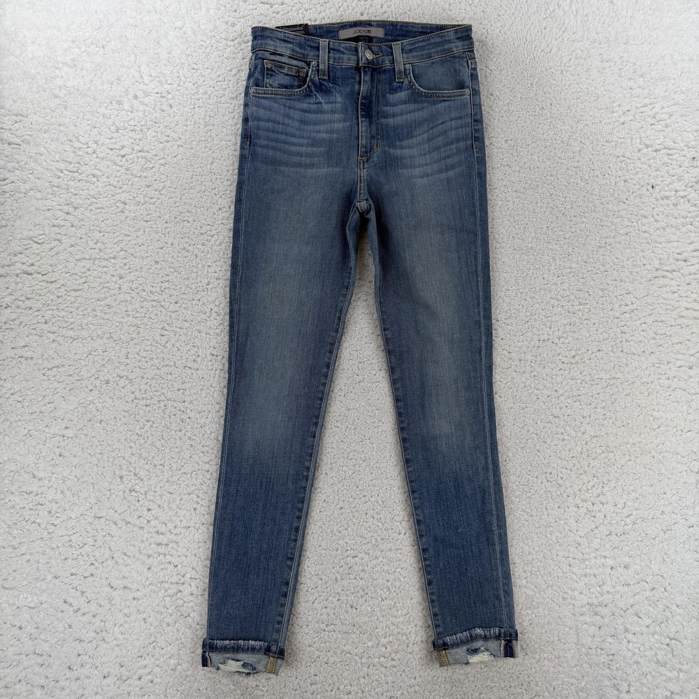 Joes Jeans Womens 27 High Rise Skinny Ankle Cudahy Medium Wash Distressed NWT